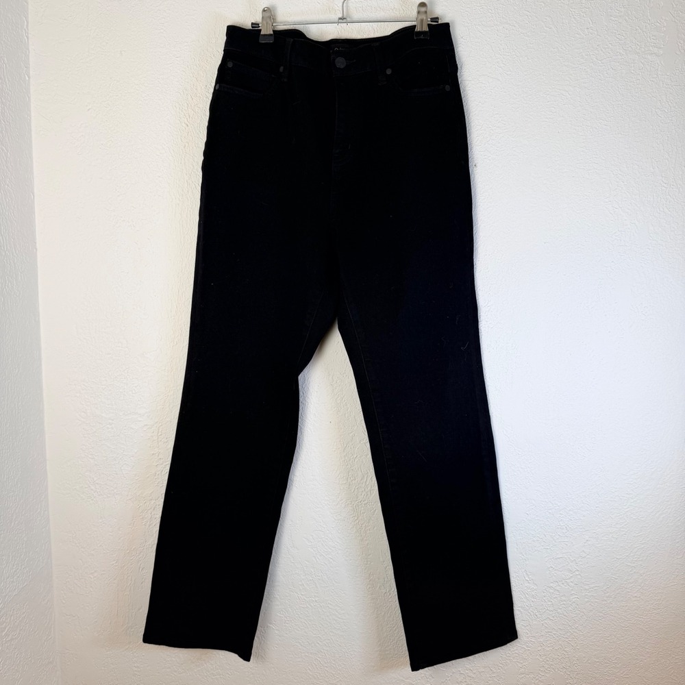 Quince Womens 30x28 Curvy Bella Stretch Straight Jeans Black High Rise